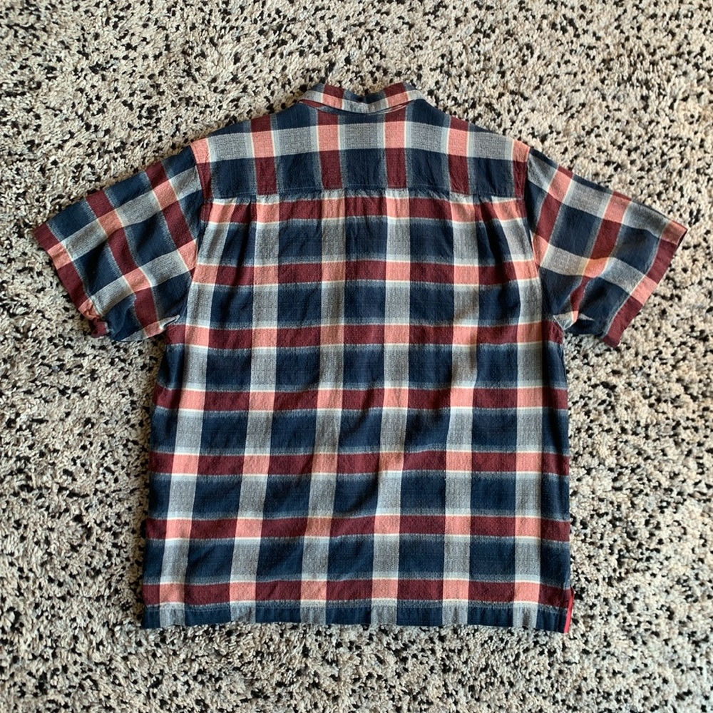 Tommy Bahama 100% Silk Shirt Blue Red Plaid Short Sleeve Button Up Men's Medium - Picture 13 of 15